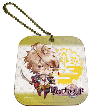 Hideyoshi Toyotomi Sengoku Night Blood Leather Mirror Charm Charm [USED]