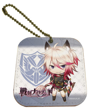 Kanetsugu Naoe Sengoku Night Blood Leather Mirror Charm Charm [USED]