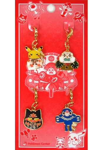 Rowlet, etc. Pokemon Metal Charm Set New Year 2018 Pokemon Center Limited Charm [USED]