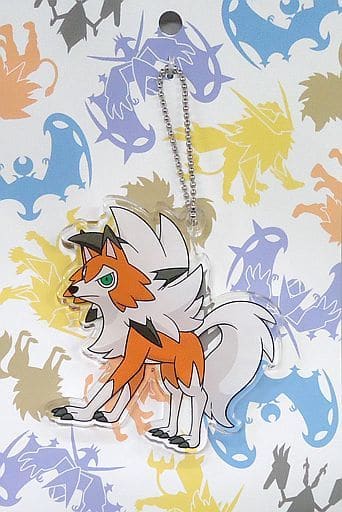 Lycanroc Dusk Lycanroc Pokemon Ultra Sun and Ultra Moon Acrylic Keychain Pokemon Center Limited Key Chain [USED]
