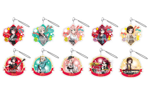 Ran Mitake, etc. Bang Dream! Girls Band Party! Cararium Afterglow Acrylic Strap All 10 Types Set Key Chain [USED]