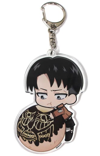 Levi Attack on Titan Kajirikko Acrylic Key Chain Charadri!! Collabo Cafe Honpo Limited Key Chain [USED]
