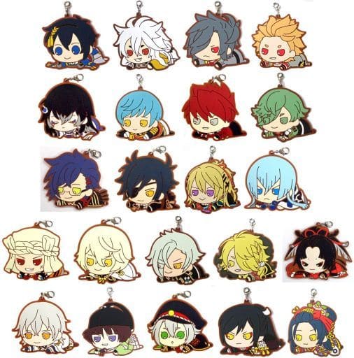 Mikazuki Munechika, etc. Touken Ranbu ONLINE Shuku Kuji Rubber Mascot Rubber Mascot Prize All 22 Types Set Key Chain [USED]