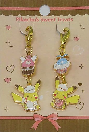 Pikachu Bewear Swablu Pokemon Metal Charm Set Pikachu's Sweet Treats Pokemon Center Limited Charm [USED]