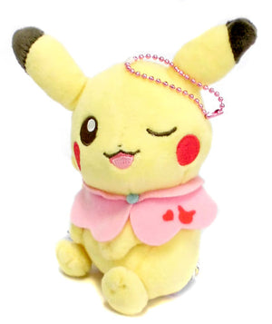 Pikachu Female Wink Pokemon Sun & Moon Girlish Pikachu Huge Plush Toy that Can Be Attached to Bag Mascot [USED]