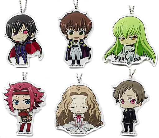 Lelouch Lamperouge, etc. Code Geass: Lelouch of the Rebellion II - Transgression Acrylic Keychain Collection Theater Limited All 6 Types Set Key Chain [USED]