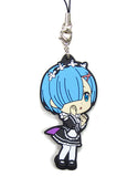 Rem A Re:ZERO -Starting Life in Another World- Ichiban Kuji Happy Birthday Rem&Ram! Rem or Ram Rubber Strap Kyun Chara Illustrations Prize F Key Chain [USED]