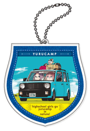 Nadeshiko Kagamihara, etc. Blue Laid-Back Camp Acrylic Key Chain Key Chain [USED]