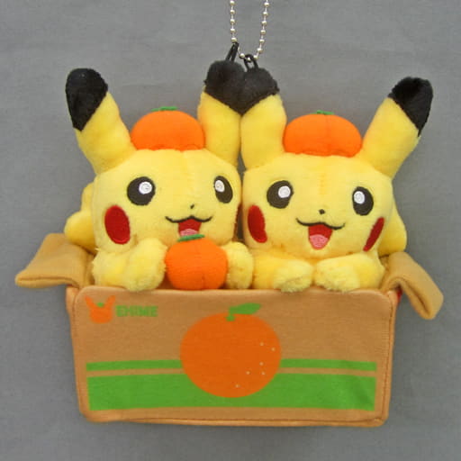 Pair Pikachu Ehime Mandarine Pokemon Mascot Pokemon Store Emifull Masaki Store Limited Key Chain [USED]