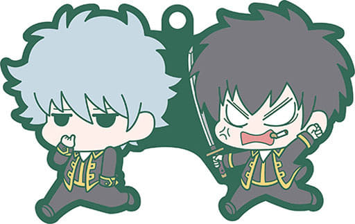 Toushirou Hijikata Gintoki Sakata Gintama Buddycolle Rubber Mascot Fukucho 24ji Key Ring [USED]