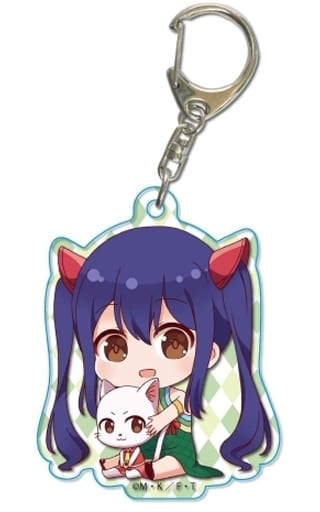 Wendy Marvell Fairy Tail Gyugyutto Acrylic Key Chain Key Ring [USED]
