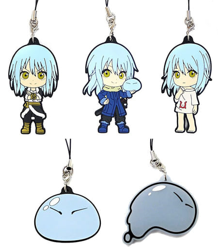 Rimuru Tempest That Time I Got Reincarnated as a Slime Ichiban Kuji Rubber Strap Kyun Chara Illustrations Rimuru-sama Ver. Prize D All 5 Types Set Key Chain [USED]