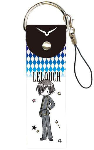 Lelouch Suzaku 01 Code Geass: Lelouch of the Rebellion III Glorification Graph Art Design Big Leather Strap Key Chain [USED]