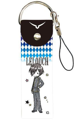 Lelouch Suzaku 01 Code Geass: Lelouch of the Rebellion III Glorification Graph Art Design Big Leather Strap Key Chain [USED]