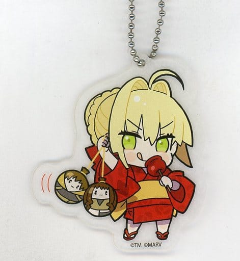 Saber / Nero Claudius Fate/Extella Link Trading Japanese Paper Acrylic Key Chain Treevillage Limited Key Chain [USED]