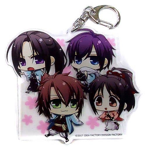 Hajime Saito, etc. Hakuoki: Chronicles of Wind and Blossom Newly Drawn Chibi Character Acrylic Key Chain PS4 Software Limited Edition Stella Set Bundled Bonus Key Chain [USED]
