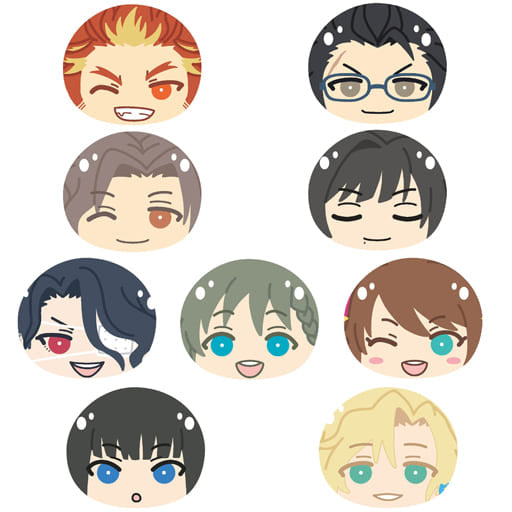 Suzaku Akai, etc. THE IDOLM@STER SideM Omanjuu Niginigi Mascot 3 All 9 Types Set Key Ring [USED]
