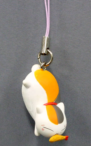 Nyanko-sensei with Fried Shrimp in His Mouth Natsume's Book of Friends Nyanko-sensei Tedium Strap Part6 Key Chain [USED]