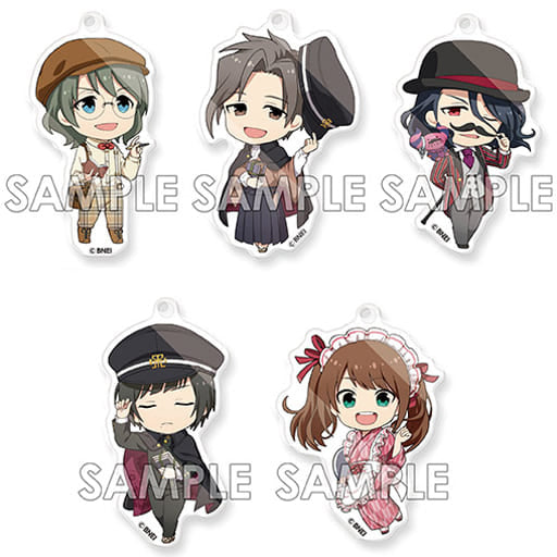 Yukihiro Kamiya, etc. THE IDOLM@STER SideM Eformed Kime!tto Acrylic Ball Chain Retro Cafe Song All 5 Types Set Key Ring [USED]