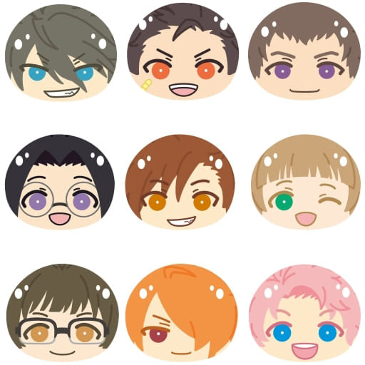 Hideo Akuno, etc. THE IDOLM@STER SideM Omanjuu Niginigi Mascot 4 All 9 Types Set Key Ring [USED]