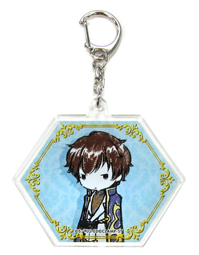 Suzaku Kururugi Background Blue Code Geass: Lelouch of the Rebellion III Glorification Graph Art Design Acrylic Key Chain Emperor's Side Key Chain [USED]