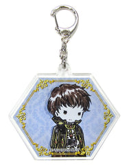 Suzaku Kururugi Background Purple Code Geass: Lelouch of the Rebellion III Glorification Graph Art Design Acrylic Key Chain Emperor's Side Key Chain [USED]