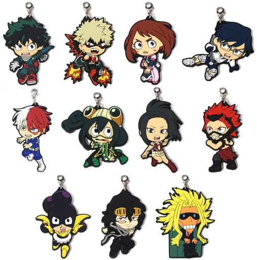 My Hero Academia Katsuki Bakugo & Others Ichiban Kuji Sara ni Mukou e Rubber Charm Kyun Chara Illustrations Prize E All 11 Types Set Charm [USED]
