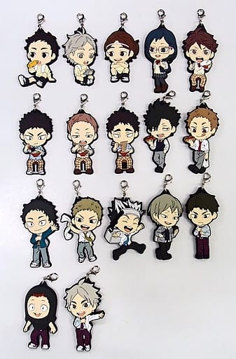 Daichi Sawamura, etc. Haikyu!! Ichiban Kuji Match Breathing Rubber Charm Kyun Chara Illustrations 3 Years Prize O All 17 Types Set Charm [USED]