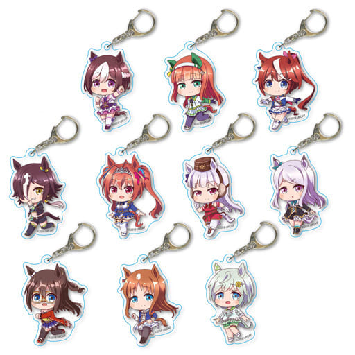 Silence Suzuka, etc. Umamusume: Pretty Derby Trading Acrylic Key Chain Tekutoko All 10 Types Set Key Ring [USED]