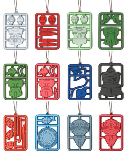Gundam, etc. Mobile Suit Gundam 1st Ichiban Kuji Collaboration Gunpla Rubber Key Chain Prize E All 12 Types Set Key Ring [USED]