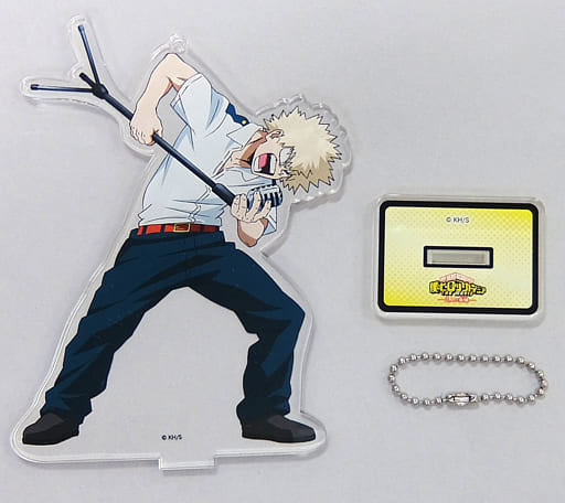 Katsuki Bakugo My Hero Academia: Two Heroes Default Style Acrylic Stand Keychain Karaoke no Tetsujin Limited Key Chain [USED]