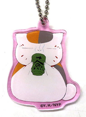 Nyanko-sensei Pink Natsume's Book of Friends the Movie Clear Key Chain Lawson Collaboration Stores Limited Key Chain [USED]