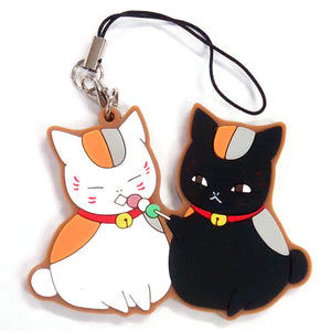 Nyanko-sensei Black Nyanko Natsume's Book of Friends Rubber Charm Comics Vol.23 Special Edition Bundled Bonus Key Chain [USED]