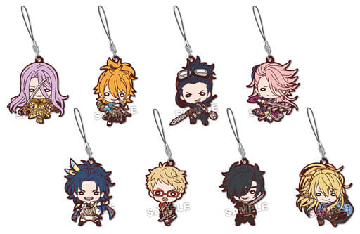 Souza Samonji, etc. Touken Ranbu ONLINE Nitotan Rubber Mascot Vol.3 All 8 Types Set Key Chain [USED]