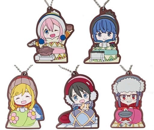Nadeshiko Kagamihara, etc. Laid-Back Camp Capsule Rubber Mascot All 5 Types Set Key Chain [USED]