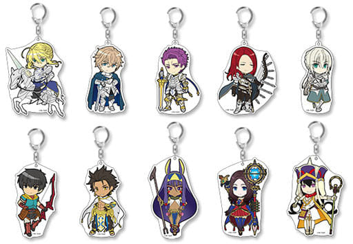 Saber / Gawain, etc. Fate/Grand Order Pikuriru! Trading Acrylic Key Chains Vol.6 All 10 Types Set Key Chain [USED]