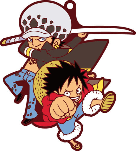 Monkey D. Luffy Trafalgar Law One Piece Buddycolle Rubber Mascot Luffy Special! Key Ring [USED]