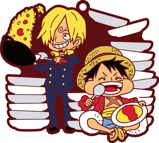 Monkey D. Luffy Sanji One Piece Buddycolle Rubber Mascot Luffy Special! Key Ring [USED]