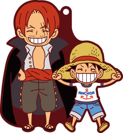 Monkey D. Luffy Shanks One Piece Buddycolle Rubber Mascot Luffy Special! Key Ring [USED]