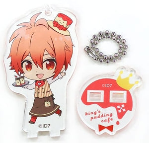 Riku Nanase IDOLiSH7 Trading Acrylic Stand Key Chain King Pudding Cafe Ver. animate cafe Limited Key Chain [USED]