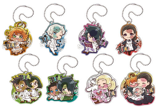 Emma, etc. The Promised Neverland Pita! Deformed Acrylic Key Chain All 8 Types Set Key Chain [USED]