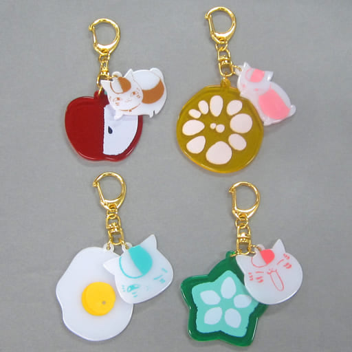 Nyanko-sensei Natsume's Book of Friends Ichiban Kuji Nyanko-sensei Kitchen Acrylic Charms Prize F All 4 Types Set Charm [USED]