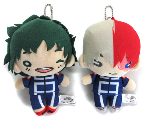 Midoriya Todoroki Gym Suit My Hero Academia Nitotan Plush Toy with Ball Chain Jump Shop Limited Set of 2 Key Chain [USED]