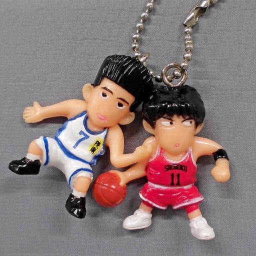 Kaede Rukawa VS Akira Sendo Slam Dunk Gashapon Slam Swing 05 Key Chain [USED]