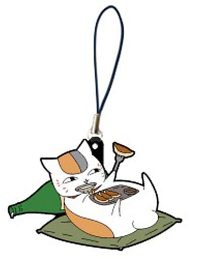 Nyanko-sensei Supine Liquor Bottle Natsume's Book of Friends Newly Drawn Osake no Otomo Trading Rubber Strap Key Chain [USED]