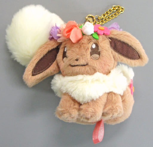 Eevee Pokemon Mascot with Charm Pikachu&Eievui's Easter Pokemon Center Limited Charm [USED]