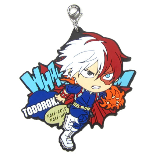 Shoto Todoroki My Hero Academia Ichiban Kuji Fighting Heroes Feat. Smash Rising Yuei Heroes Rubber Charm Kyun Chara Illustrations Prize F Charm [USED]