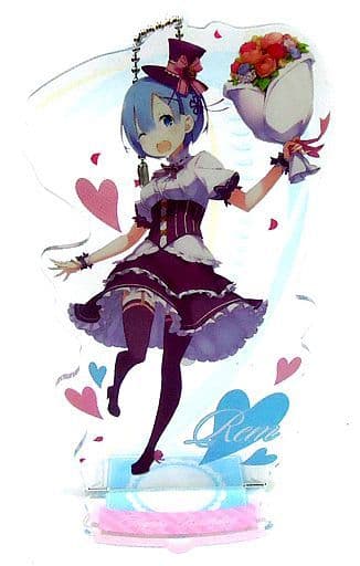 Rem Re:ZERO -Starting Life in Another World- Acrylic Stand Key Chain Birthday Life with Ram 2019Ver. Re: Ram & ReM's Birthday Life Starting From Zero 2019 in Shibuya Marui Limited Key Chain [USED]
