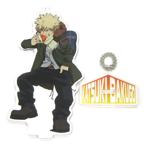 My Hero Academia Katsuki Bakugo Big Acrylic Keychain with Stand Sega Collaboration Cafe Limited Keychains [USED]