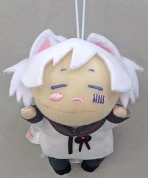 Mafumafu Cat Ear Eyes Closed Nesoberi Mascot Plush Toy Key Ring [USED]